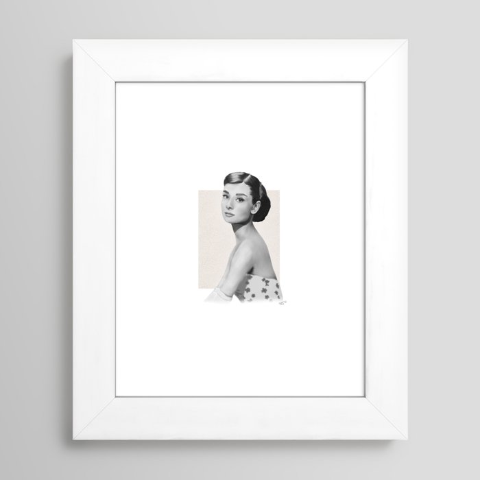 Portrait - Audrey Hepburn Framed Art Print