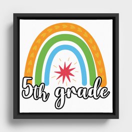 5th Grade Rainbow Framed Canvas