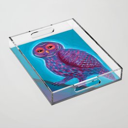 Purple Fantasy Owl Acrylic Tray