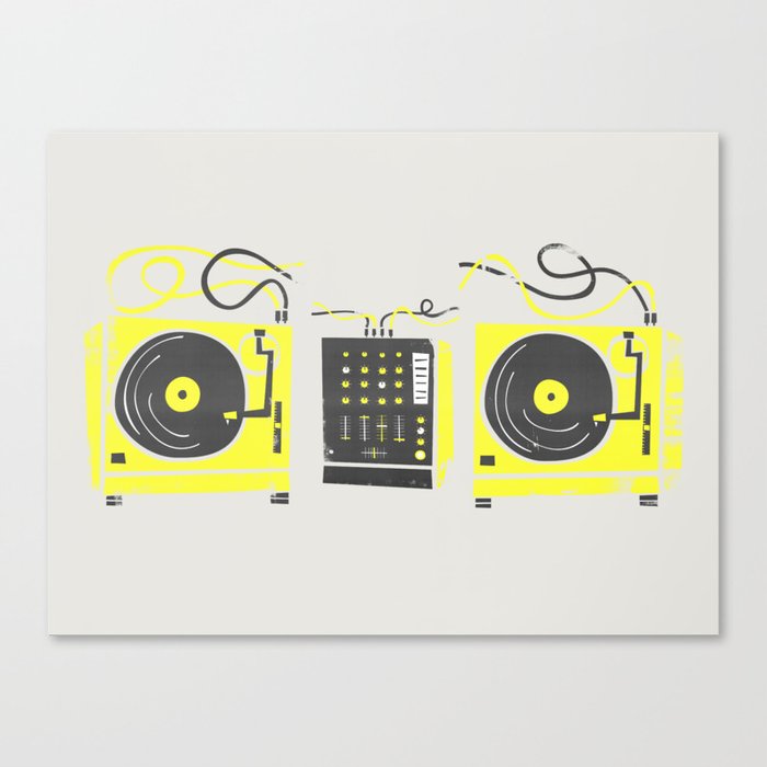 DJ Vinyl Decks And Mixer Canvas Print