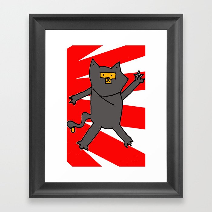 Ninja Kitty Framed Art Print