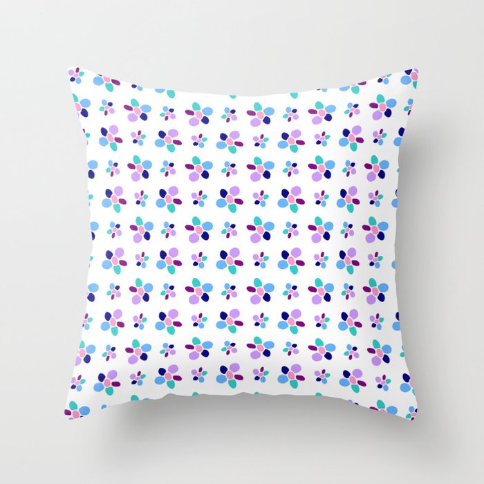 soft Flower 13- blue Throw Pillow