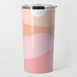 Peach Pink Sunset Over The Mountains Boho Earthy Travel Mug