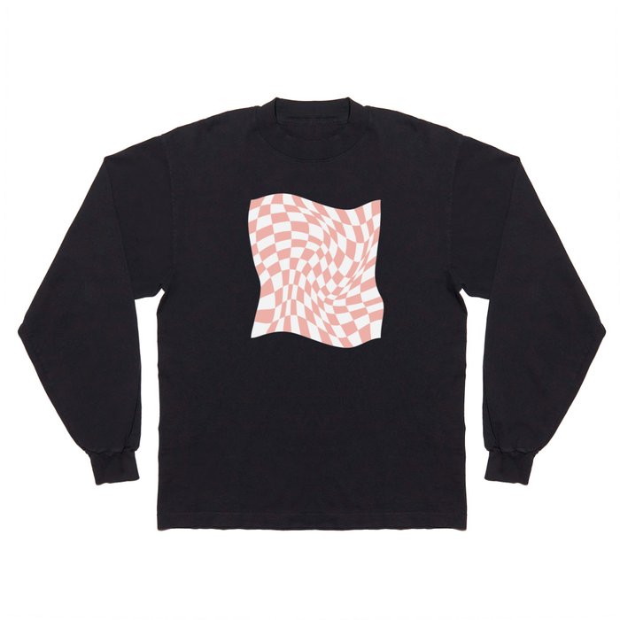 Twist checkers - Retro Pink Long Sleeve T Shirt