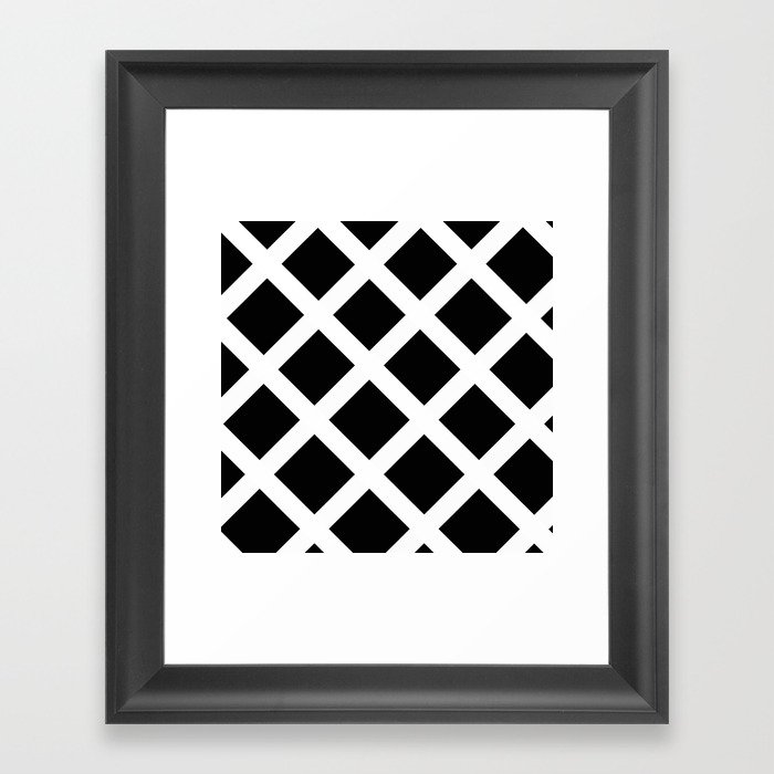 Rhombus Black & White Framed Art Print
