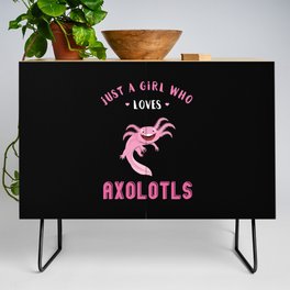 Just Girl Loves Axolotls Cute Fish Kawaii Axolotl Credenza