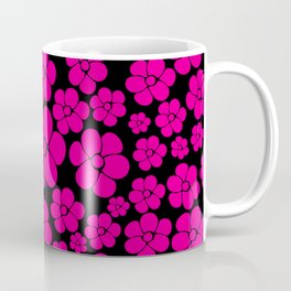 Flower Pattern - Magenta and Black Mug