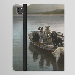 Dogs on a boat II color canine photograph portrait - photographs - photography iPad Folio Case