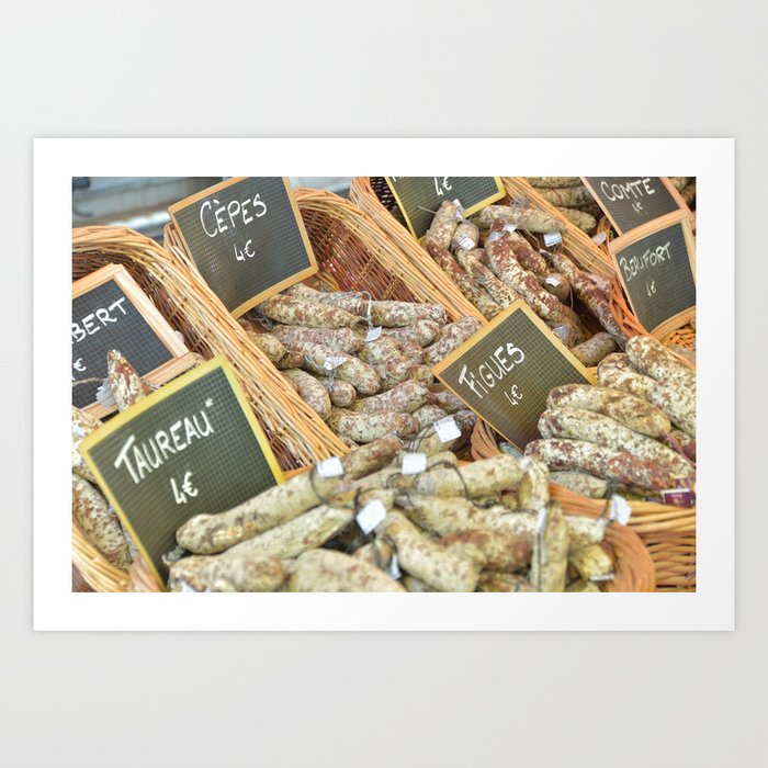 Food on a summer market in France - Travel photography Art Print