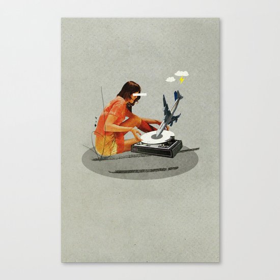 Blind, deaf too | Collage Canvas Print