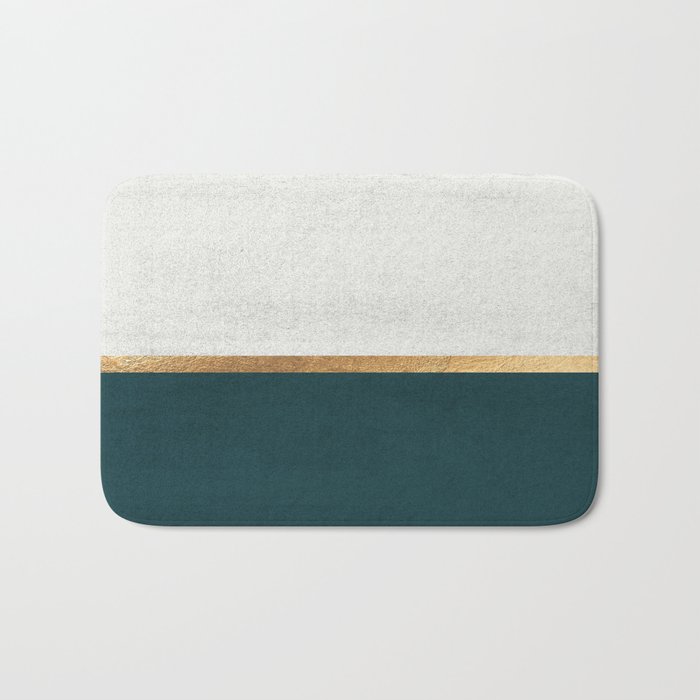 Deep Green, Gold and White Color Block Badematte Deep Green, Gold and White Color Block Badematte