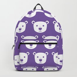 Cute Polar Bear Pattern (Purple) Backpack
