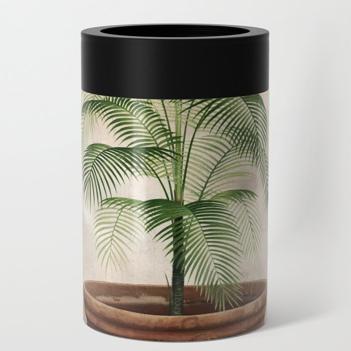 Vintage potted tropical palm Can Cooler