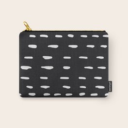 White Over Black Abstract Line Art Carry-All Pouch