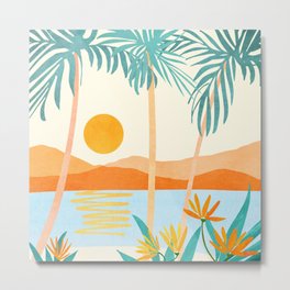 Bali Sunset Metal Print | Orange, Landscape, Paradise, Tropical, Scene, Nature, Colorful, Peaceful, Vacation, Garden 
