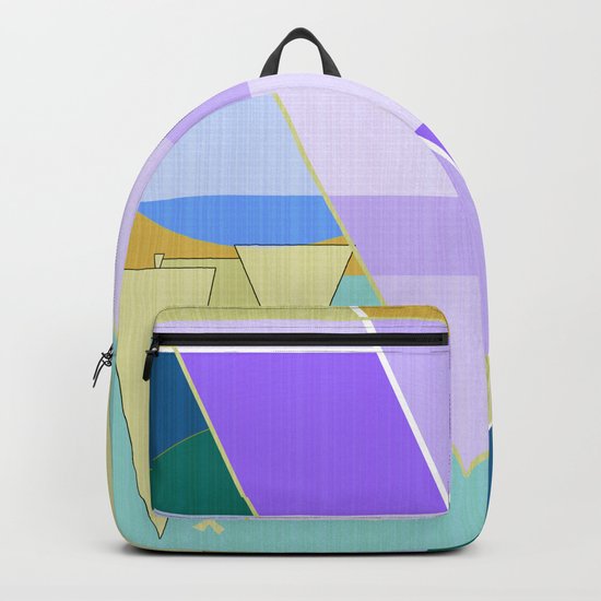 Abstraction in purple and blue colors . Backpack