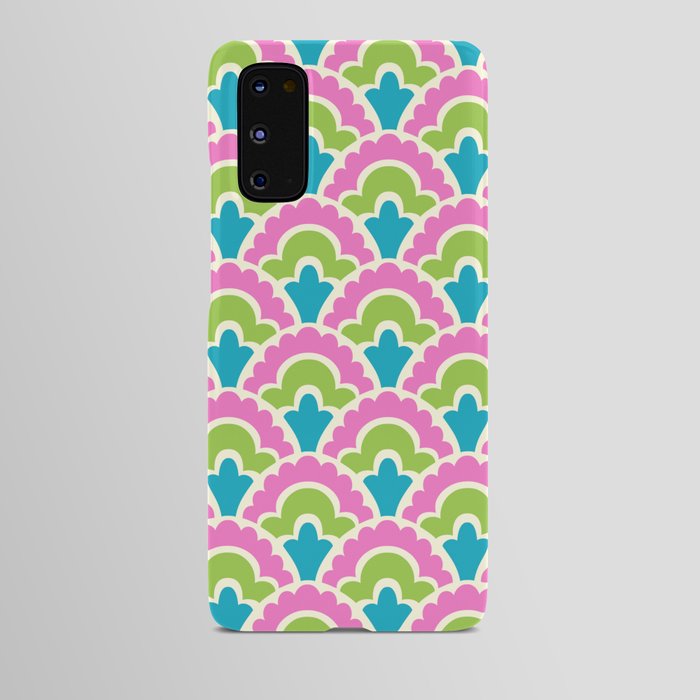 Fan Pattern Chartreuse Pink Turquoise 3 Android Case
