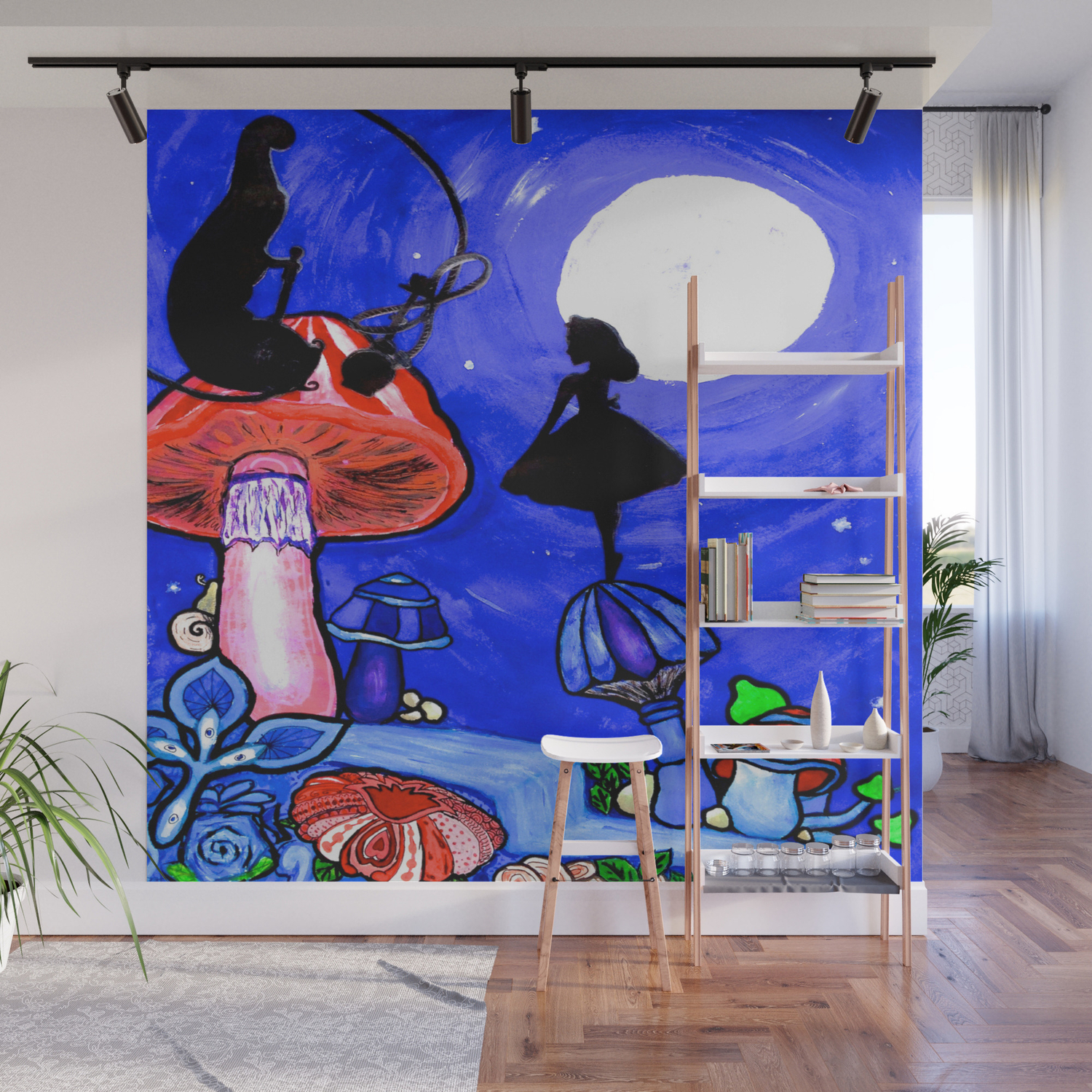 Trippy Original Alice In Wonderland By The Moon Mushroom Mixed