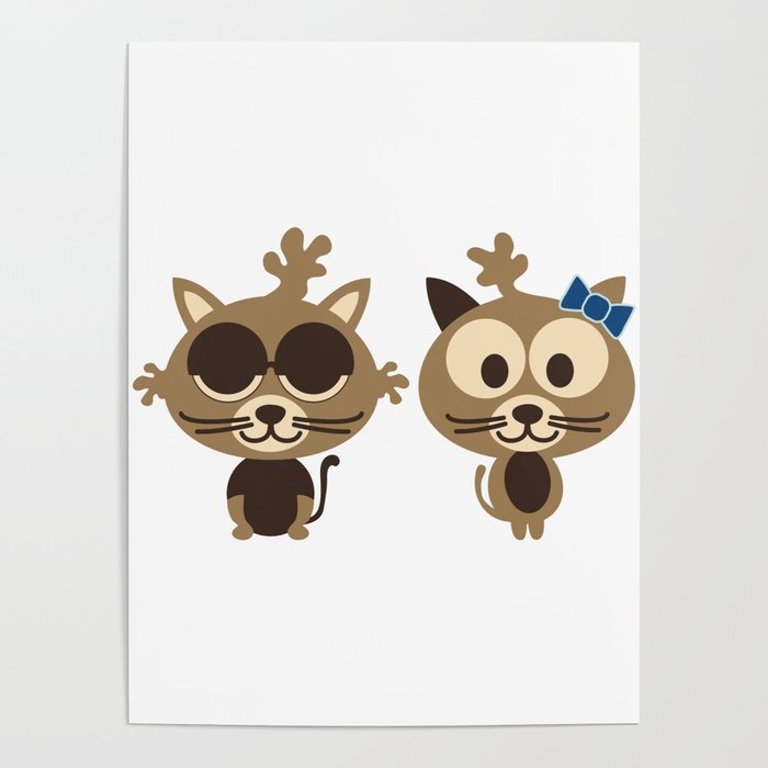 Odd Little Meow Cats Poster