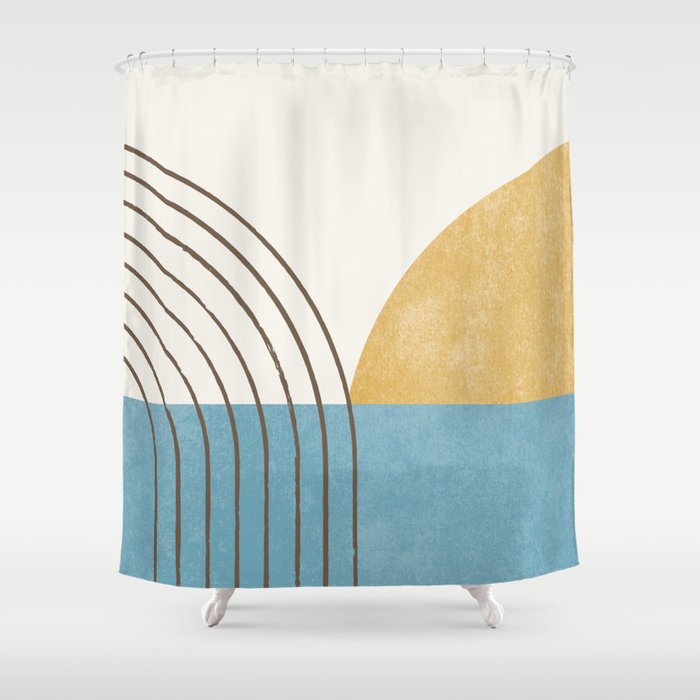 Sunny Ocean Horizon Shower Curtain