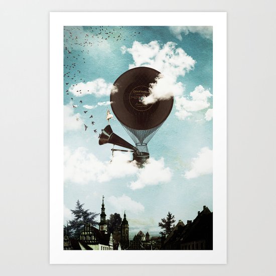 Swan Lake Up in the Air Art Print