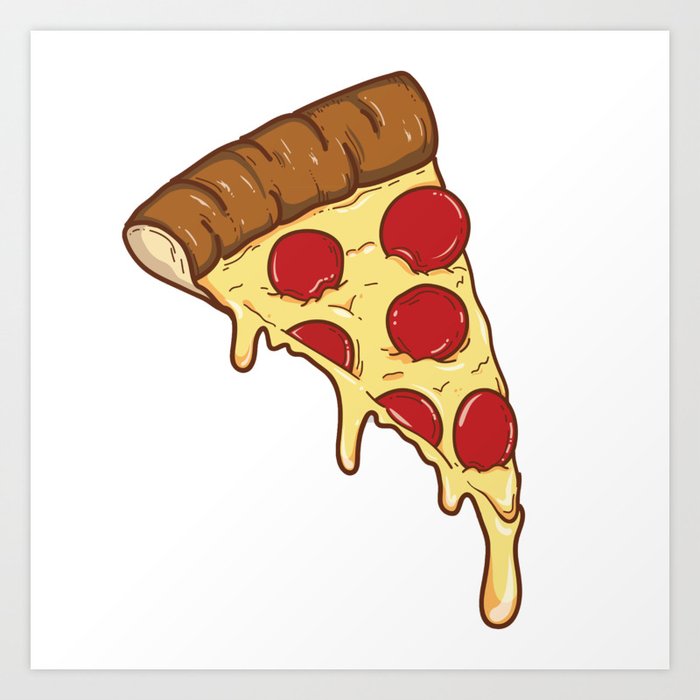 Pizza Cartoon Art Print By Theteemachine Society6