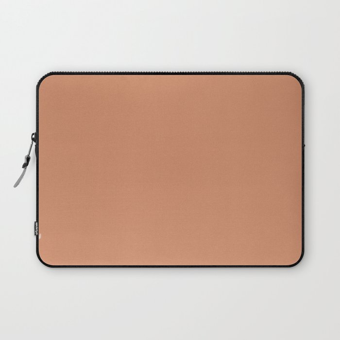 Dark Salmon Pink Solid Color Hue Shade - Patternless Laptop Sleeve