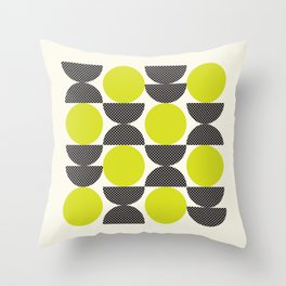 yellow dot geometrical pattern Throw Pillow
