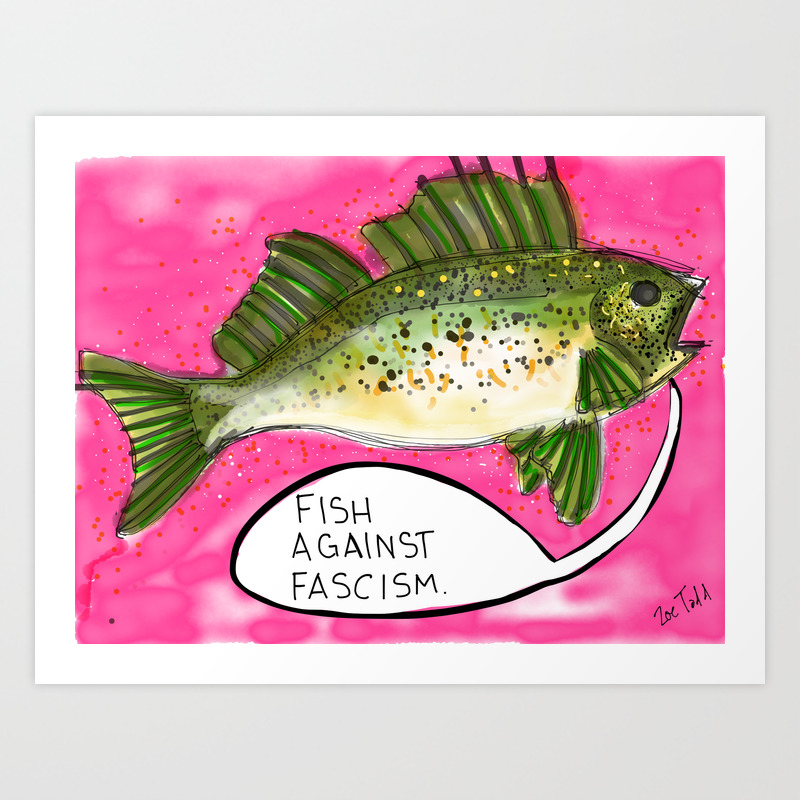 Antifa Walleye Art Print By Zoestodd Society6