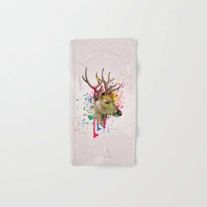 deer painting abstract Hand & Bath Towel