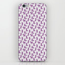 Sparkly Pink Poodles on White iPhone Skin