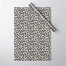Dot dot dot pattern large spots black grey Wrapping Paper