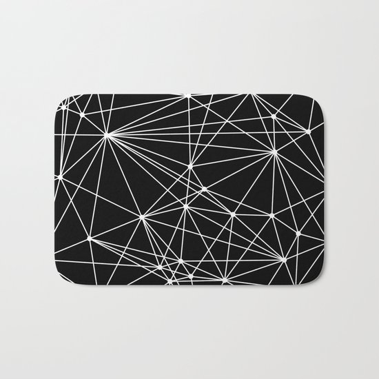 Black & White Geometric Web II Bath Mat