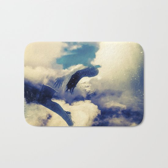 Woman and sky Bath Mat