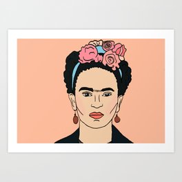Frida Kahlo Illustration Art Print | Art, People, History, Icon, Fridakahlo, Illustration, Drawing, Frida, Kahlo, Colour 