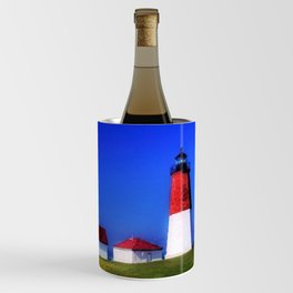 Point Judith Lighthouse, Narragansett, Rhode Island landscape nautical painting Wine Chiller