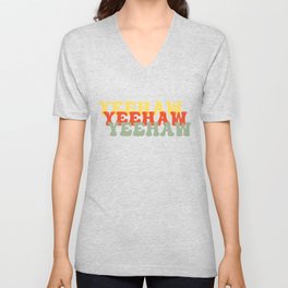 Retro Yeehaw V Neck T Shirt