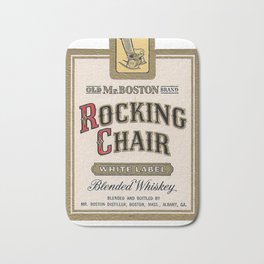 Vintage Labels Old Mr. Boston Brand Rocking Chair White Label Blended Whiskey Bath Mat | Vintageginlabel, Graphicdesign, Vintagelabels, Vintagelabel, Boozelabels, Vintagealcohol, Vintagewhiskey, Vintagewinelabel 