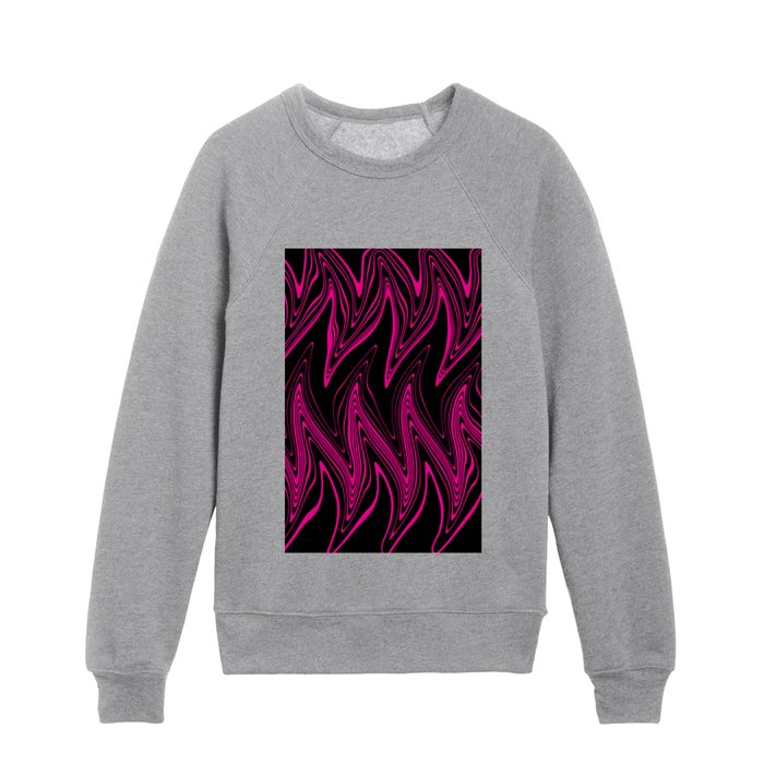 Warped - Magenta and Black Kids Crewneck