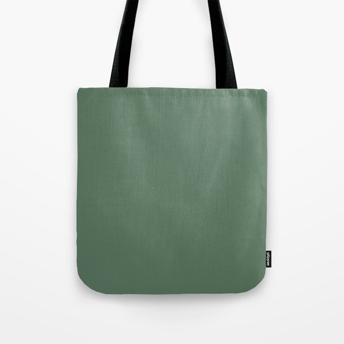 Dark Green Solid Color Pantone Comfrey 18-6216 TCX Shades of Green Hues Tote Bag