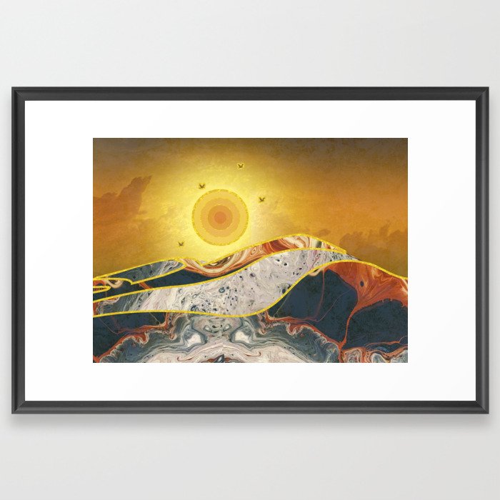 Mountains and sky  Framed Art Print