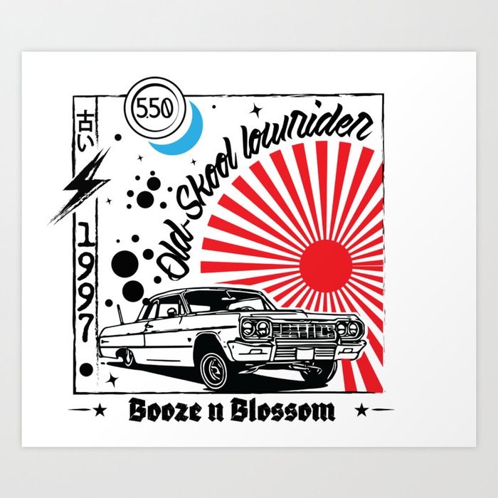 OLD SKOOL LOWRIDER Art Print by BOOZEnBLOSSOM Society6