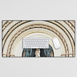Orvieto Cathedral Madonna and Child Angels Facade Sculpture Desk Mat