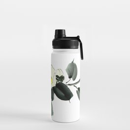 White camellia sumi ink and japanese watercolor painting Water Bottle