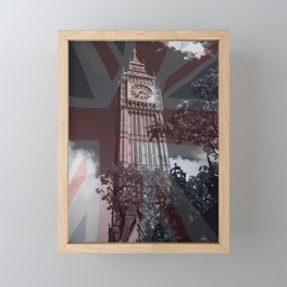 Big Ben behind Union Jack Framed Mini Art Print
