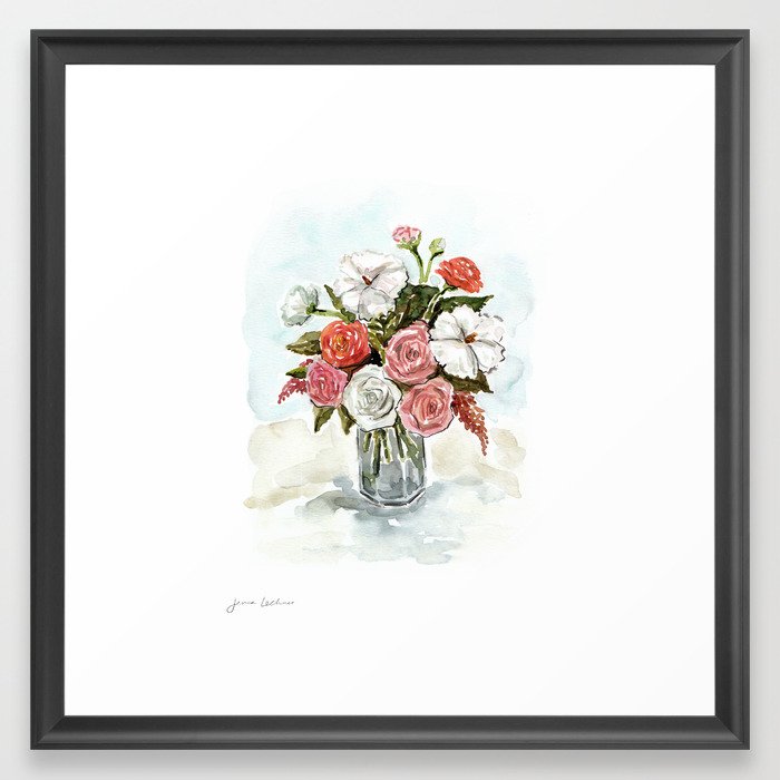 Beautiful Bouquet of Roses Framed Art Print