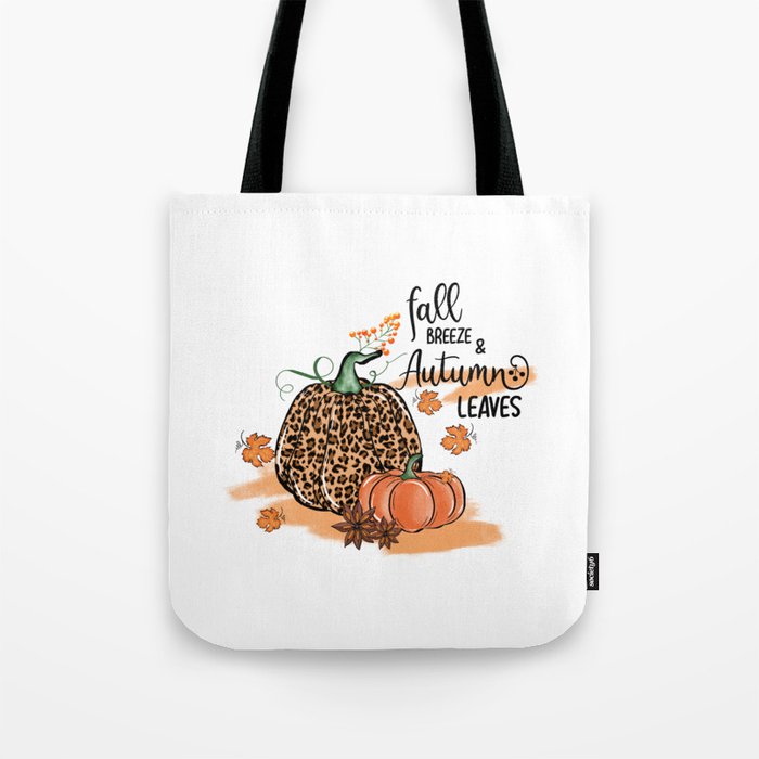 Pumpkin leoprad pattern fall design Tote Bag