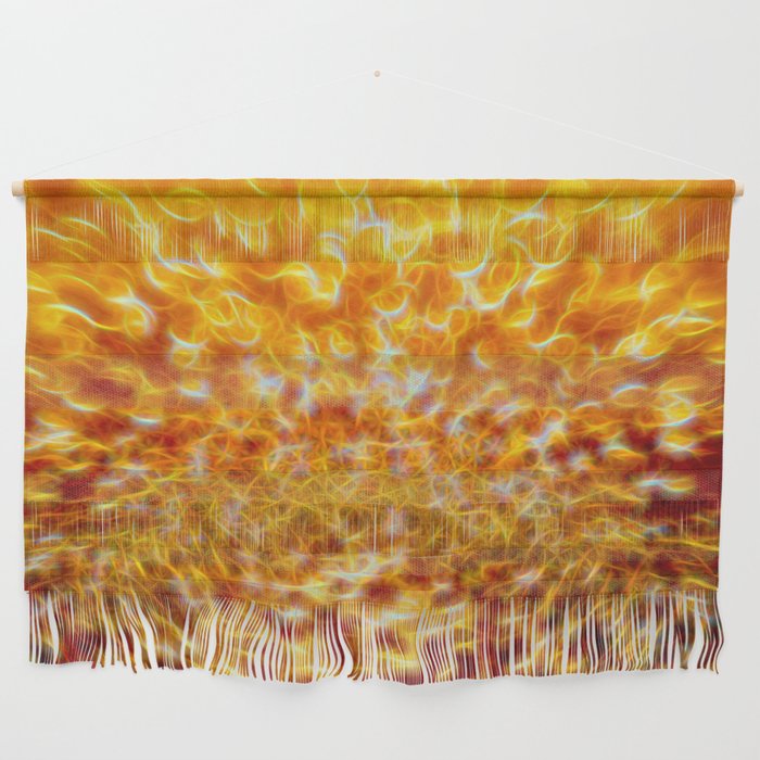 Golden Light Abstraction Wall Hanging