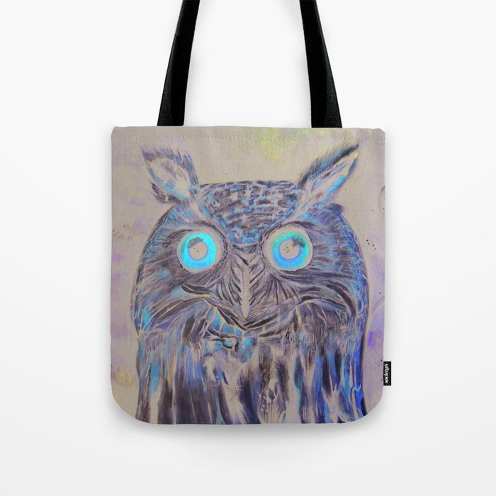 Owl who sees into other worlds Tote Bag