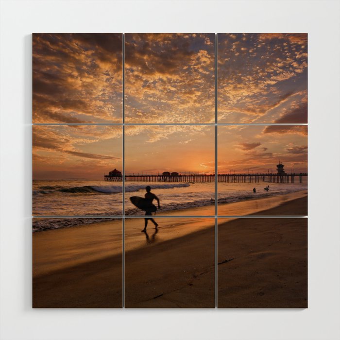 Surf City Sunsets 9 10 15 Huntington Beach California Wood Wall Art By Johnminar Society6